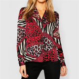 Chemisier Leopard Rouge en tâches Discontinues | Leopard Plus