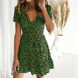 Robe Leopard Verte | Leopard Plus