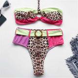 Bikini Leopard Bicolore à Anneau | Leopard Plus