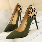 Escarpins Leopard Bicolore en Daim