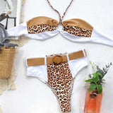 Bikini Leopard Bicolore à Anneau | Leopard Plus
