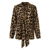 Chemisier Leopard à Col Lavallière | Leopard Plus