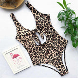 Maillot de Bain Leopard Une Pièce à Nœud