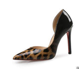Escarpins Leopard Asymétriques Vernis 8 cm | Leopard Plus