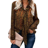 Chemisier Leopard Vert à Manches Longues | Leopard Plus
