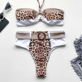 Bikini Leopard Bicolore à Anneau | Leopard Plus