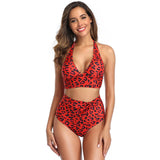 Bikini Leopard Col Avec Bande Sous Buste | Leopard Plus