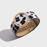 Bracelet Leopard Ajustable à Anneau Doré Blanc | Leopard Plus