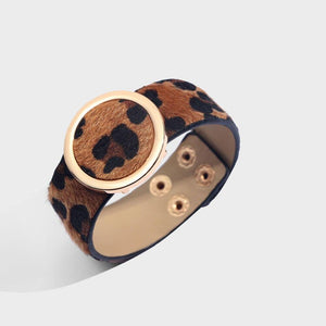Bracelet Leopard Ajustable à Anneau Doré