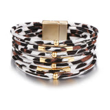Bracelet Leopard Alliage Tube de Cuivre Blanc