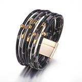 Bracelet Leopard Alliage Tube de Cuivre Noir