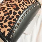 Clous detail Sac à Main Leopard Noir | Leopard Plus