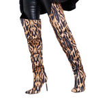 Cuissardes Léopard Satinées portées par une femme | Léopard Plus