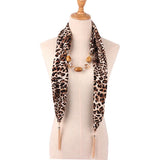 Foulard Leopard Collier Marron Fin | Leopard Plus