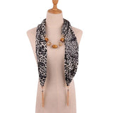 Foulard Leopard Collier Noir et Blanc Fin | Leopard Plus