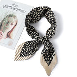 Foulard Leopard Femme Carré Noir | Leopard Plus