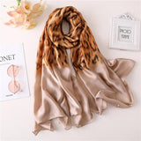Foulard Leopard Soie Kaki | Leopard Plus