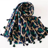 Foulard Leopard à Franges