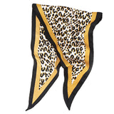 Foulard Leopard en Satin Petit Format Jaune | Leopard Plus