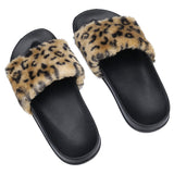 Claquettes Leopard en Lanière et Fausse Fourrure Chic | Leopard Plus