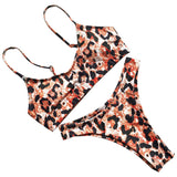 Bikini Leopard Sauvage à Bretelles Fines | Leopard Plus