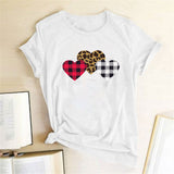 T Shirt Blanc Leopard Coeur