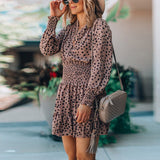 Robe Leopard Fluide Marron