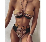 Bikini Leopard Bicolore à Anneau | Leopard Plus