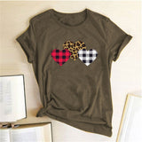 T Shirt Blanc Leopard Coeur