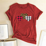 T Shirt Blanc Leopard Coeur