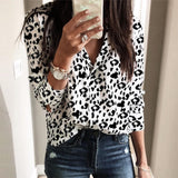 Chemisier Leopard Noir et Blanc Fleuri | Leopard Plus