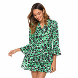 Robe Leopard Boheme Verte