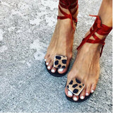 Sandales Leopard à Sangles - Style Romain