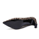 Bas d'Escarpins Leopard à Talons Carrés | Leopard Plus