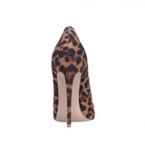 Arriere Escarpins Leopard en Daim Pointus de 10 cm | Leopard Plus