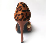 Talon Escarpins Leopard en Cuir Marron | Leopard Plus