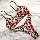 Bikini Leopard Sauvage à Bretelles Fines | Leopard Plus