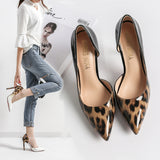 Escarpins Leopard Asymétriques Noir Vernis | Leopard Plus