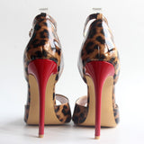 Vue Arriere Sandales Leopard Tropéziennes à Brides Noires | Leopard Plus