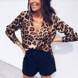 Chemisier Imprimé Leopard Col V | Leopard Plus