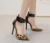 Escarpins Leopard à Lanières Noires Cool | Leopard Plus