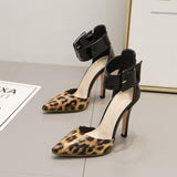 Escarpins Leopard à Lanières Marron & Noir | Leopard Plus