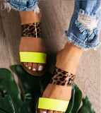 Sandales Leopard à Lanière Jaune Pour Ete | Leopard Plus