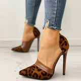 Escarpins Leopard en Cuir Marron et Petits Talons Porté chic | Leopard Plus