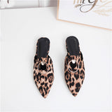 Sandales Leopard à Boucles Avant Noir | Leopard Plus