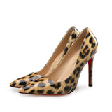 Escarpins Leopard 8 Cm Vernis à Semelle Rouge
