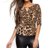 Top Leopard à Manches Courtes Detail | Leopard Plus