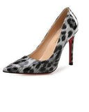 Escarpins Leopard 8 Cm Vernis à Semelle Rouge