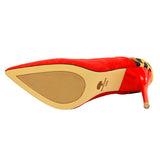 Escarpins Leopard Bicolore en Daim Rouge