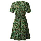 Robe Leopard à Imprimé Verte Vue de Dos | Leopard Plus